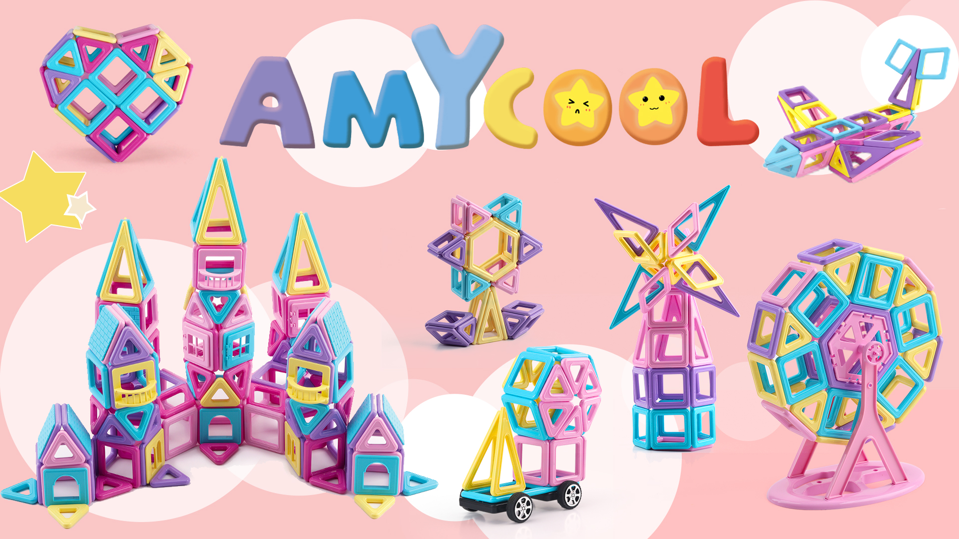 Amazon | AMYCOOL マグネットブロック179pcs 磁石おもちゃ マグネット